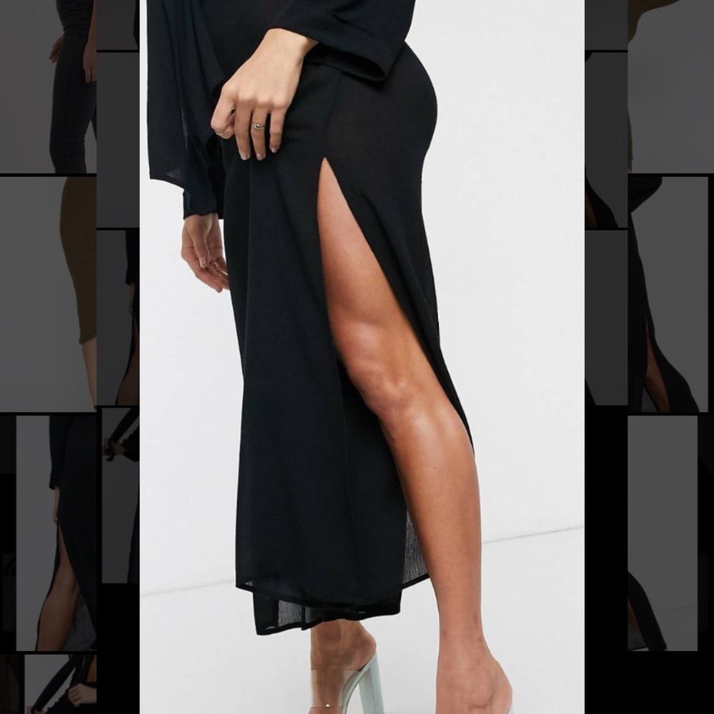 Akasa Wide Leg Beach Pants with Side Split